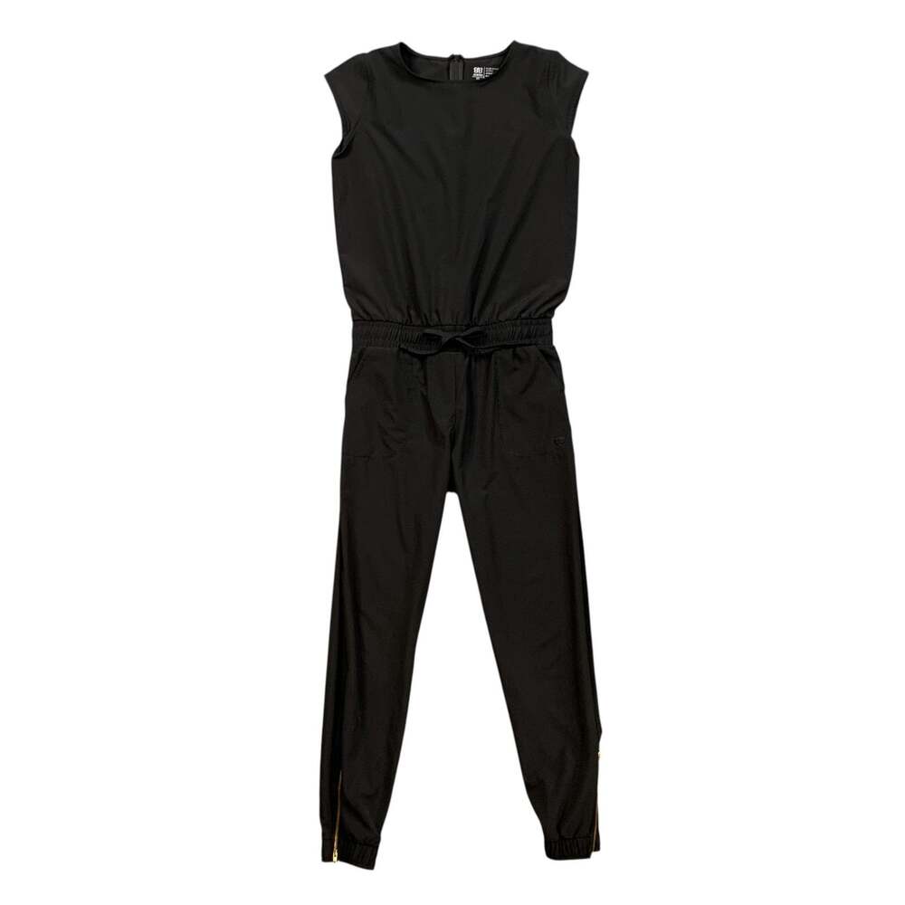 Albion Fit Jumpsuit Womens XS Extra Small Black Jetsetter Elastic Drawstring